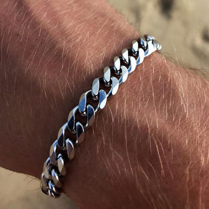 Six-sided Grinding Miami Cuban Titanium Steel Bracelet Jewelry Gym From House