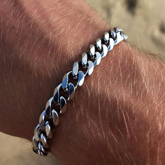 Six-sided Grinding Miami Cuban Titanium Steel Bracelet Jewelry Gym From House