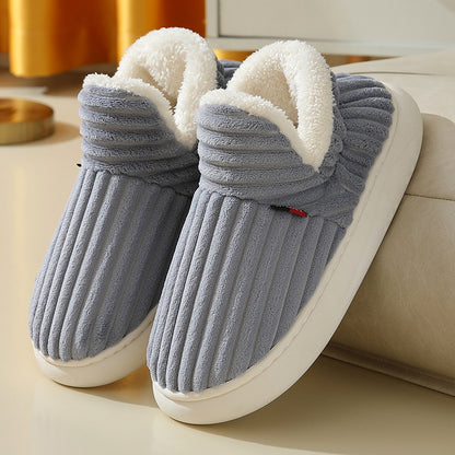 Full Heel Wrap Cotton Shoes Fleece Lined Platform Women dealsniper-net Gray 38to39