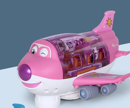 360 Rotating Electric Plane Airplane Toys For Kids Bump Kids dealsniper-net Pink Batteryry