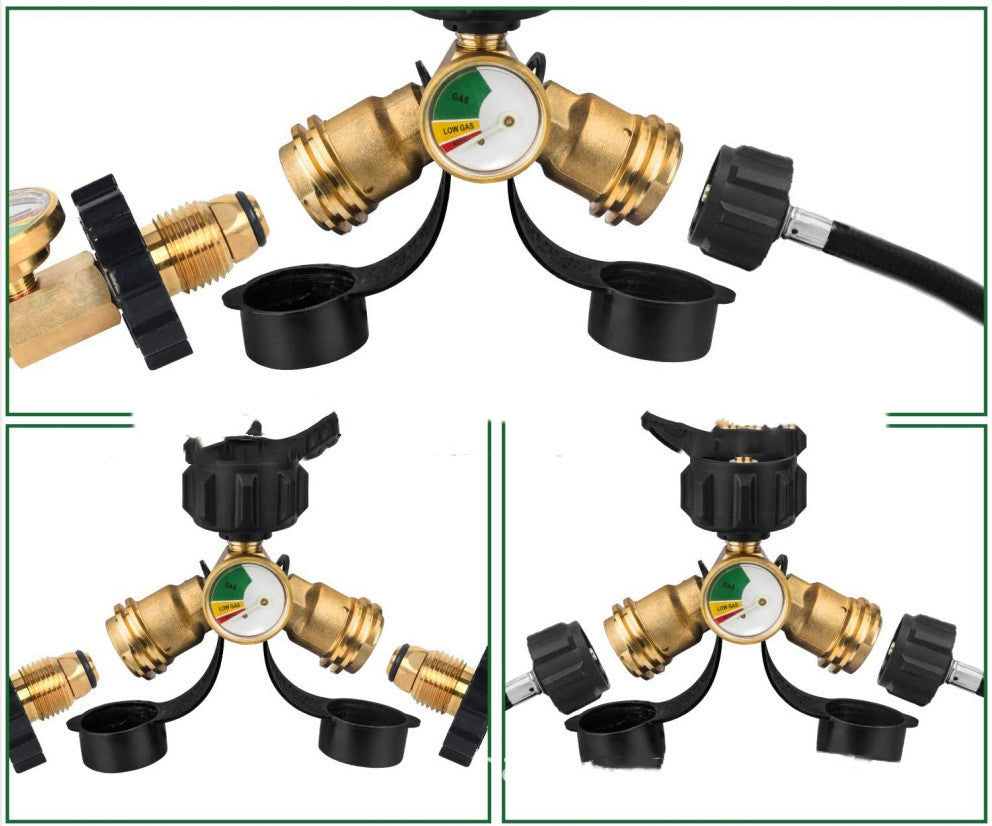 Propane Y Pressure Gauge Body Tee Brass Grill Heater Tools DealSniper.net