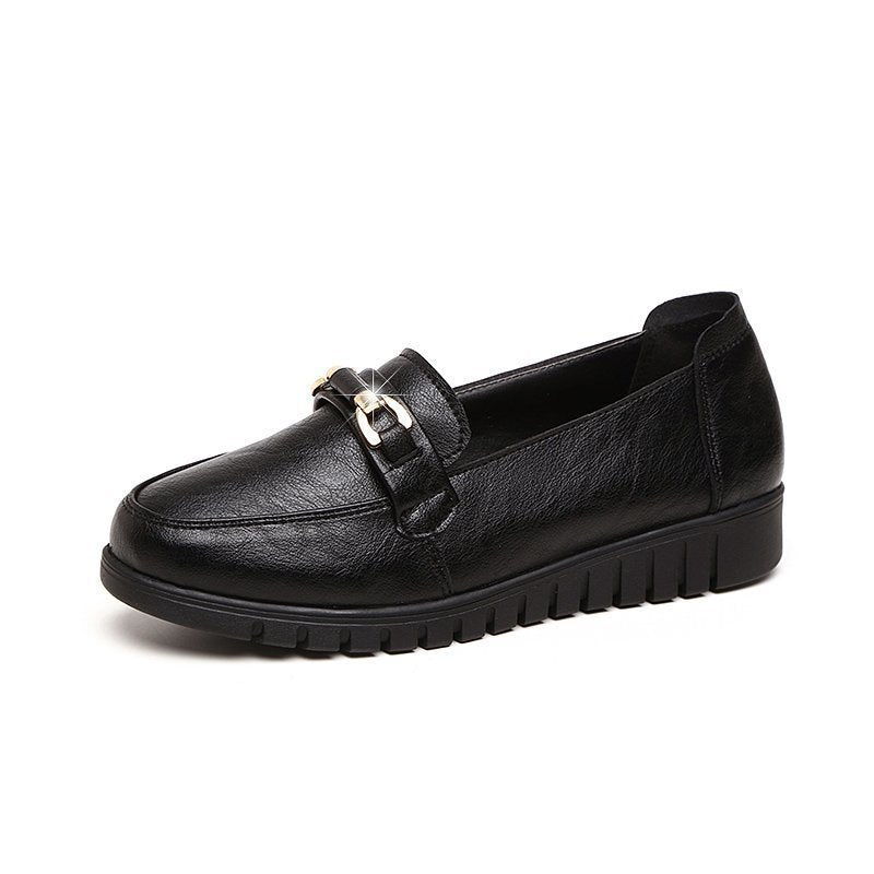 Women's Soft Soled Comfortable Flat Working Leather Shoes Women DealSniper.net