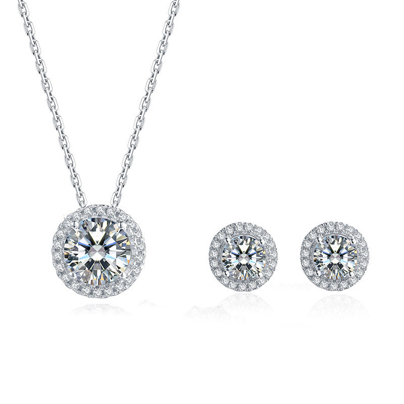 S925 Sterling Silver Moissanite Jewelry Set Jewelry dealsniper-net Set