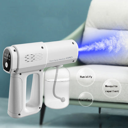 Electric Sanitizer Sprayer Handheld Blue Light Nano Steam Disinfection Spray Gun Home Car Wireless USB Humidifier Atomizer House dealsniper-net