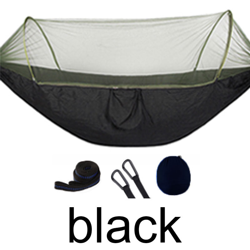 2 Person Portable Outdoor Mosquito Parachute Hammock Outdoor dealsniper-net Black