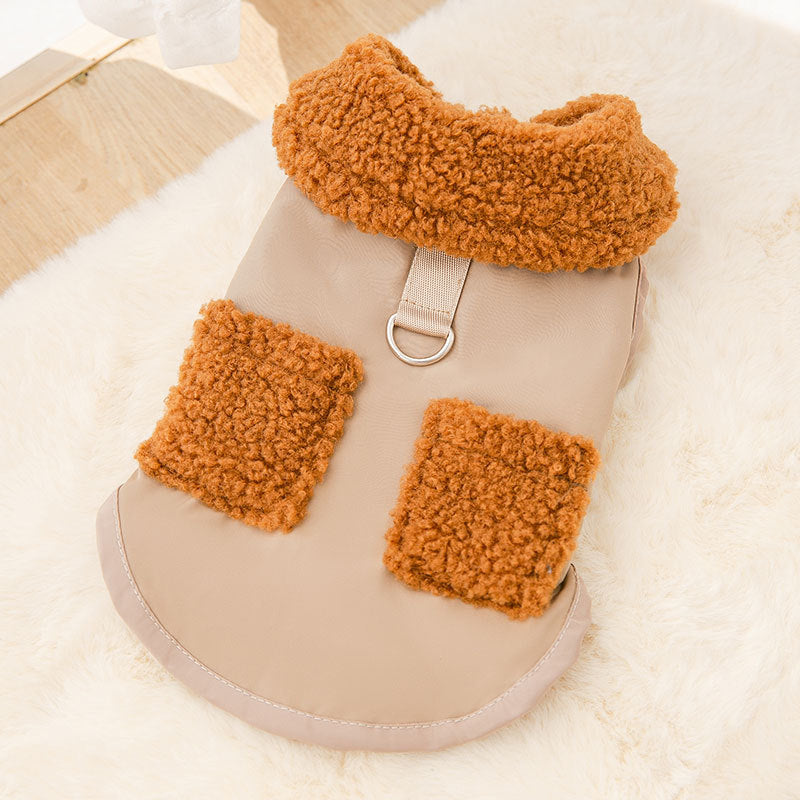 Dog Puppy Clothes Korean Style Coffee Sweater Fit Small Dog Pet Cat Autumn &Winter Pet Cute Costume Dog Cloth Coat Pets dealsniper-net Beige 2XL