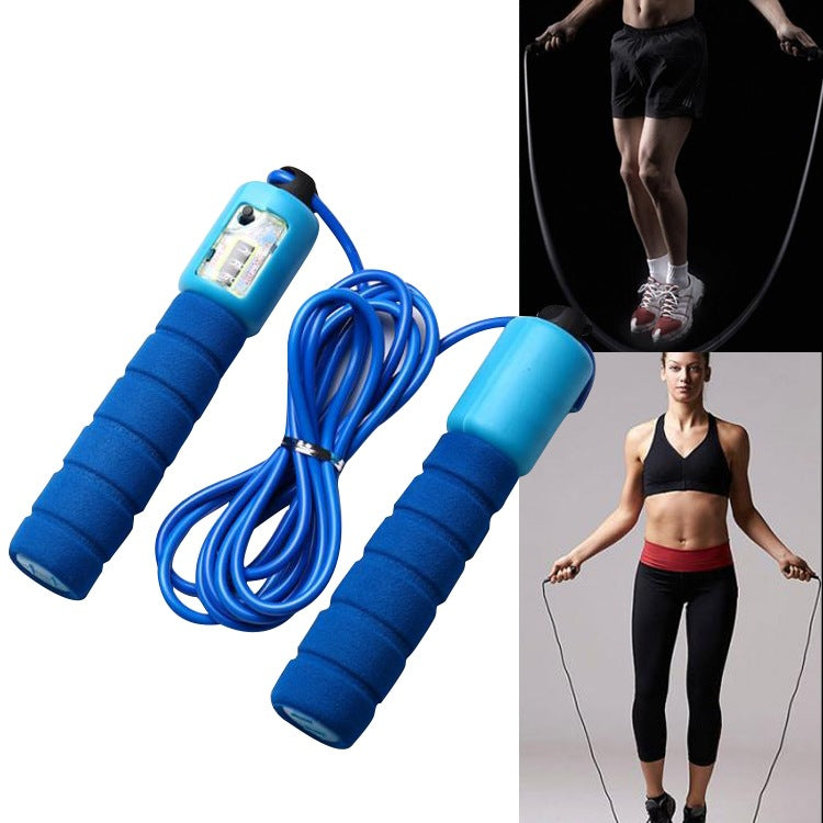 Skipping Rope With Counter Adjustable Length Counter Wear-resistant Sports Gym From House Blue