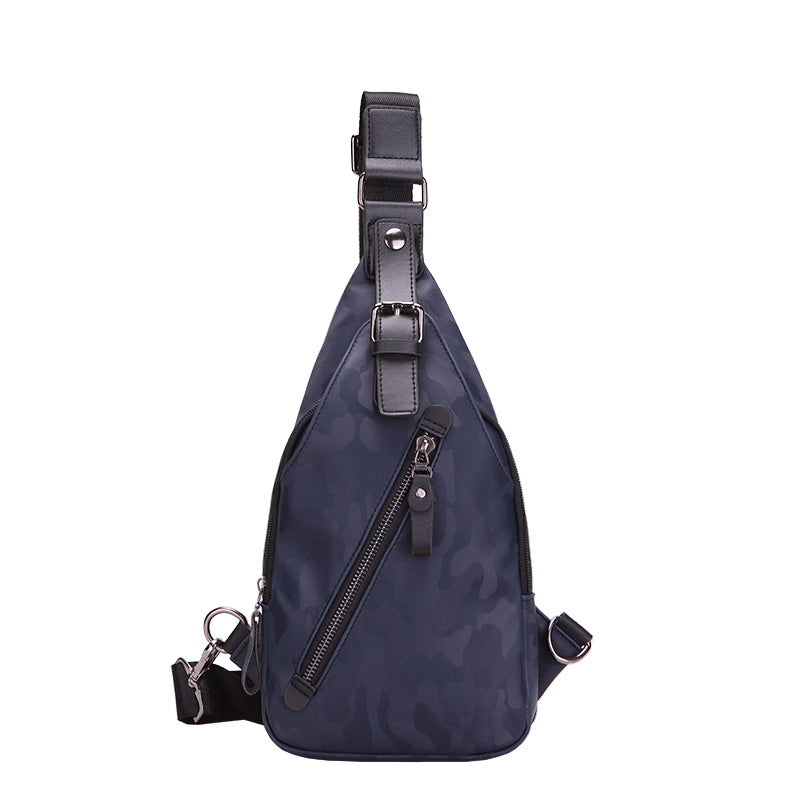Camouflage waterproof Mens single shoulder bag Korean male Bag Satchel tide back chest chest pack wrapping motion explosion Men DealSniper.net Blue
