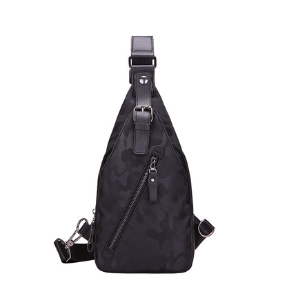 Camouflage waterproof Mens single shoulder bag Korean male Bag Satchel tide back chest chest pack wrapping motion explosion Men DealSniper.net Black
