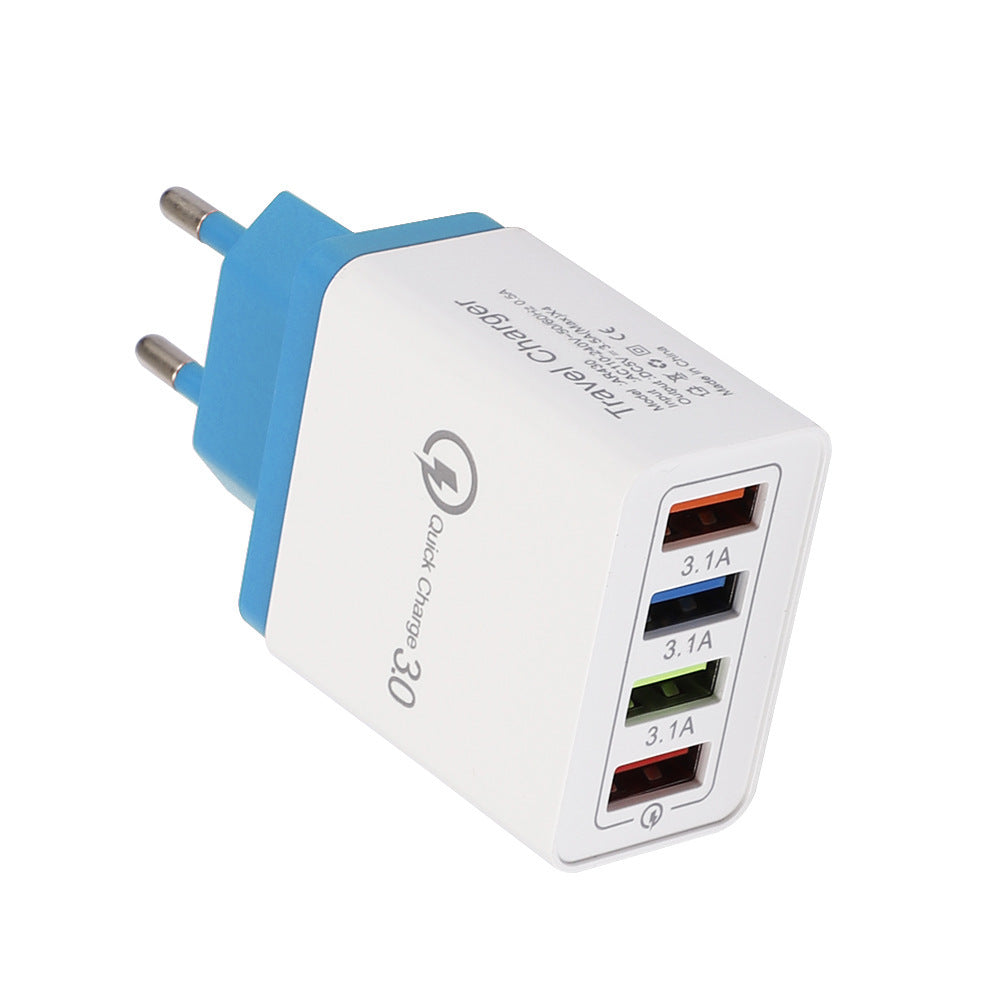 USB Charger Quick Charge 3.0 4 Phone Adapter Electronics DealSniper.net EU Blue Q1pc