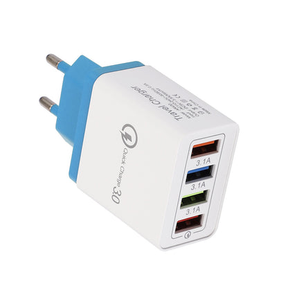 USB Charger Quick Charge 3.0 4 Phone Adapter Electronics DealSniper.net EU Blue Q1pc