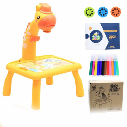 Cartoon Giraffe Projection Painting Study Desk Kids DealSniper.net A