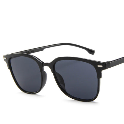 Temperament Simple Retro Couple Square Wild Glasses Men DealSniper.net Bright black 18007