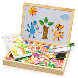 Wooden Magnetic Puzzle Toys Children 3D Puzzle Box Figure