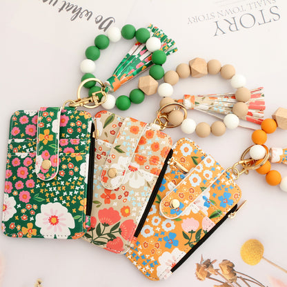 Women's Floral Print Leather Card Bag Women dealsniper-net