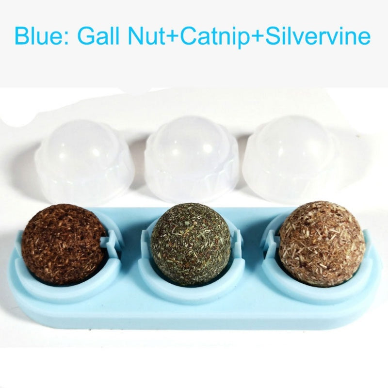 3pcs/lot Self-adhesive Rotated Catnip Lick Ball Pets dealsniper-net