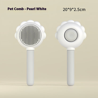 2 In 1 Self Cleaning Dog Brush Comb With Spray Pets Grooming Pets dealsniper-net Ordinary White