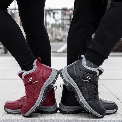 Winter Boots Women Men Warm Plush Velcro Snow Boots Climbing Hiking Shoes Women DealSniper.net