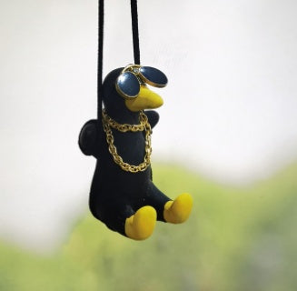 Pistol Cowboy Duck Car Rearview Mirror Pendant Decoration Vehicle Gym From House Black swing duck