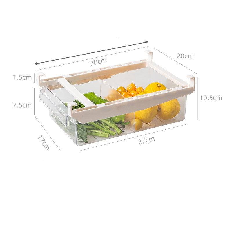 Kitchen Organizer Adjustable Kitchen Refrigerator Storage Rack Fridge Freezer Shelf Holder Pull-out Drawer Organiser Space Saver Kitchen dealsniper-net D