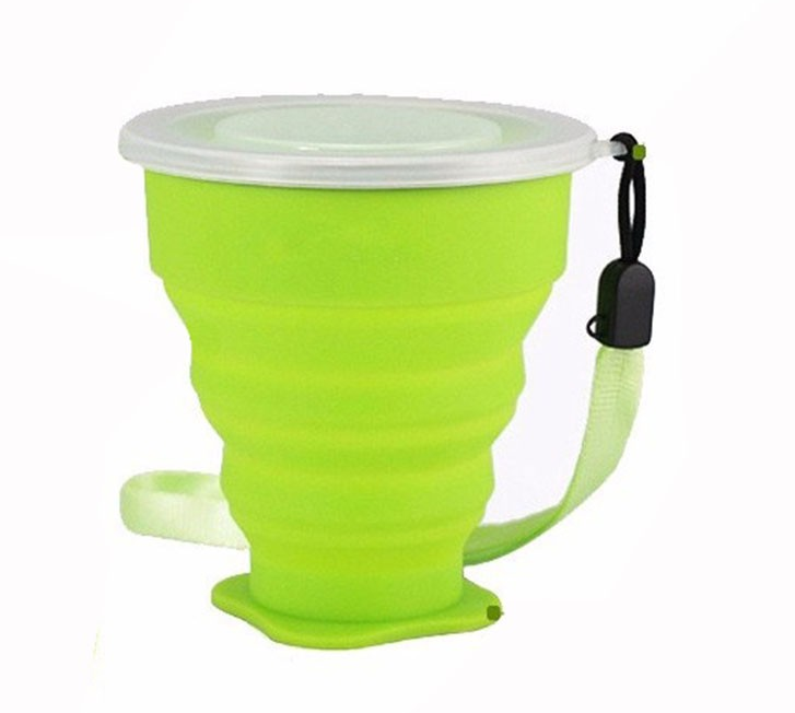 Color Portable Silicone Folding Cup Kitchen DealSniper.net Green