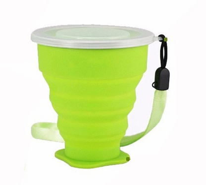 Color Portable Silicone Folding Cup Kitchen DealSniper.net Green