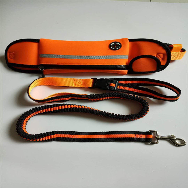 Pet Waist Bag Sports Traction Rope Reflective Waterproof Running Traction Rope Pets dealsniper-net Orange