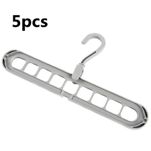 9-hole Clothes Hanger Organizer Space Saving Hanger House DealSniper.net Grey 5PCS