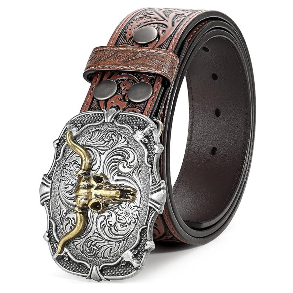 Cross-Border Western Cowboy Retro Bull Head Men's Belt Men Gym From House
