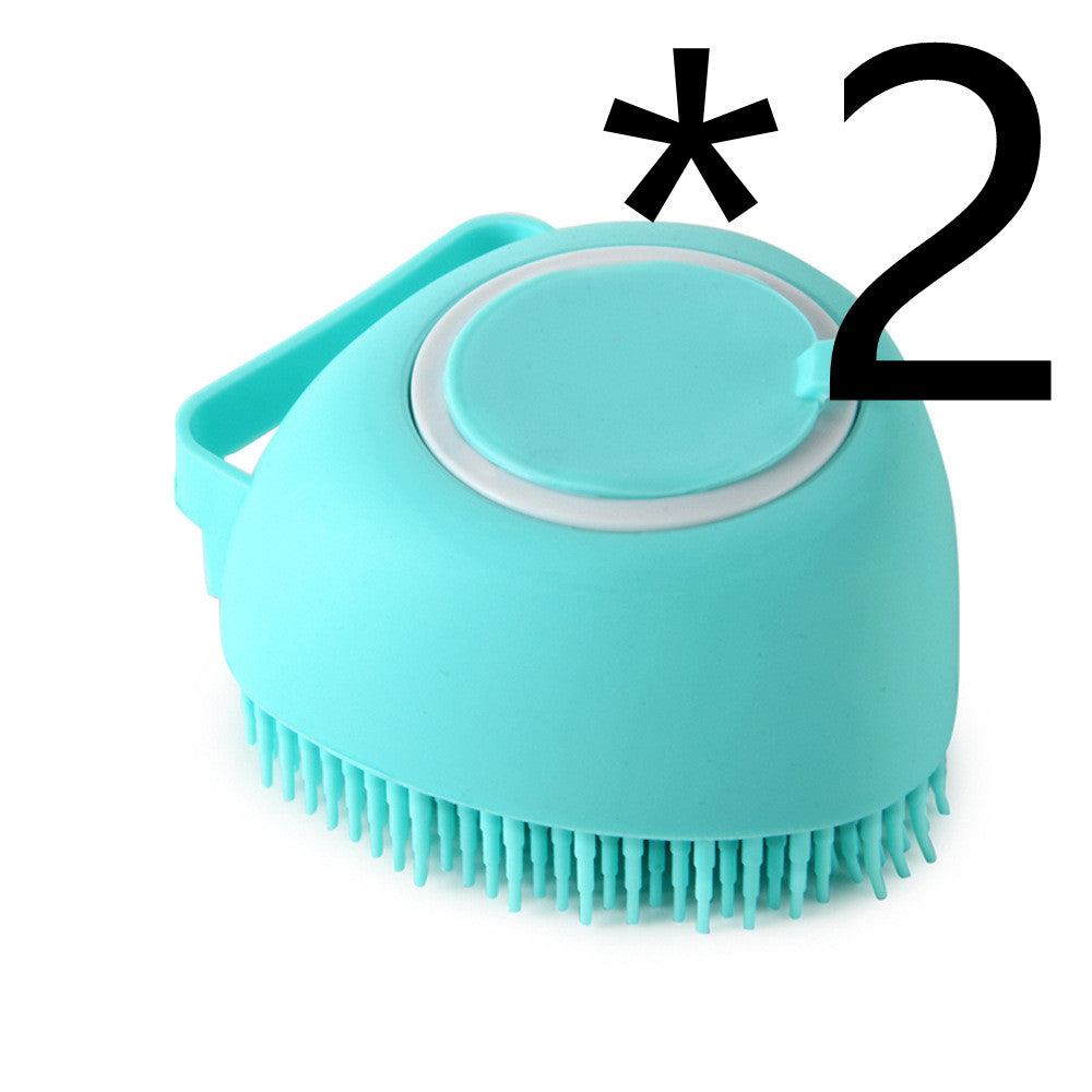 Silicone Dog Bath Massage Gloves Brush Pet Cat Bathroom Cleaning Tool Pets dealsniper-net Green 2PC Heartshaped