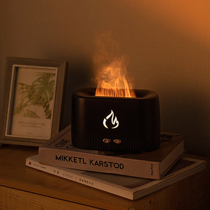 Factory Price Flame Humidifier Aroma Diffusers Machine Home Bedroom House DealSniper.net Black