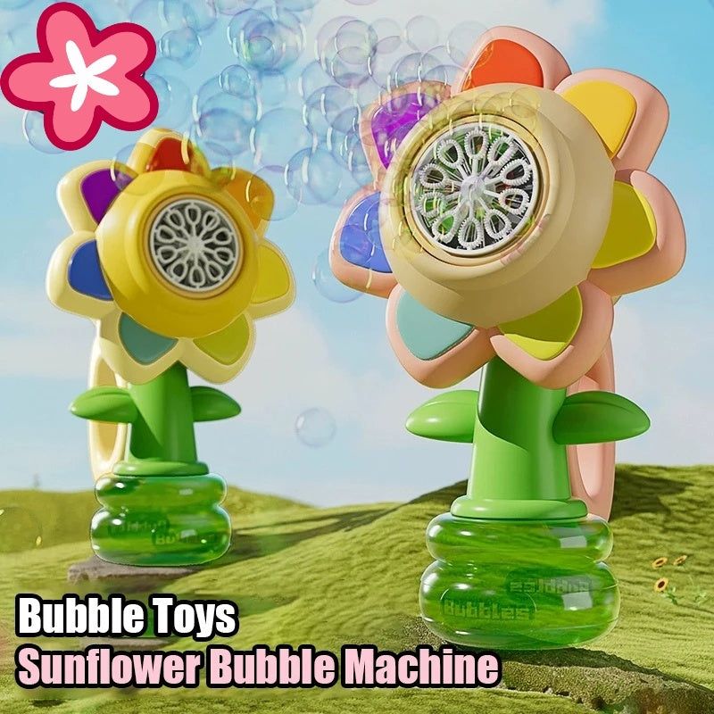 Dancing Sunflower Bubble Machine Automatic Electric Swing Soap Kids dealsniper-net