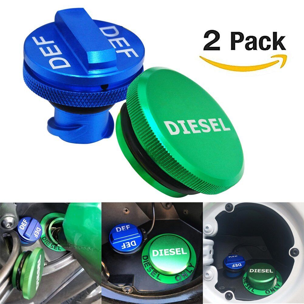 Fit 2013-2017 Dodge Ram Magnetic Aluminum Fuel Gas Caps & DEF Caps Blue Set Tools dealsniper-net New