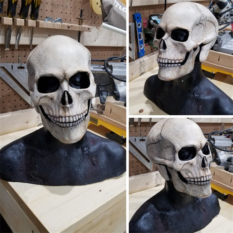 Full Head Skull Mask Helmet With Movable Jaw 3D Skeleton Skull