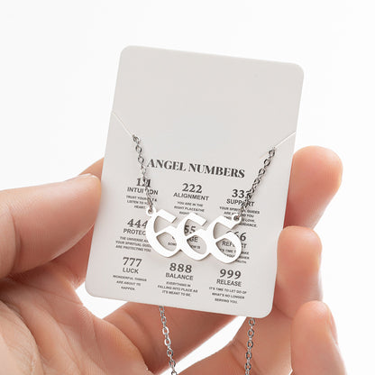 Women's New Angel Lucky Digital Pendant Necklace