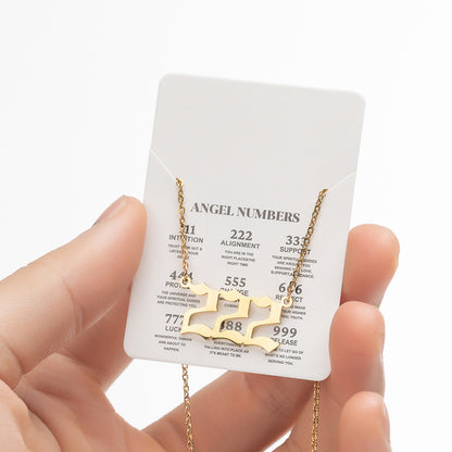 Women's New Angel Lucky Digital Pendant Necklace Jewelry dealsniper-net Body Gold Number2