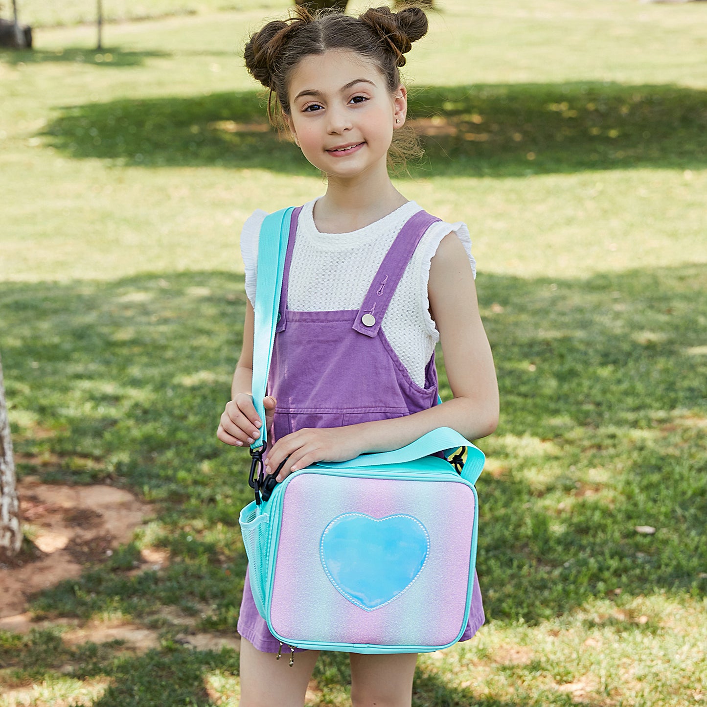 Laser Simple Rainbow Color Insulation Bento Bag Kids DealSniper.net