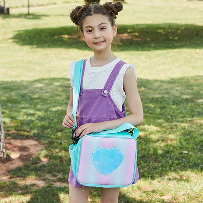 Laser Simple Rainbow Color Insulation Bento Bag Kids DealSniper.net