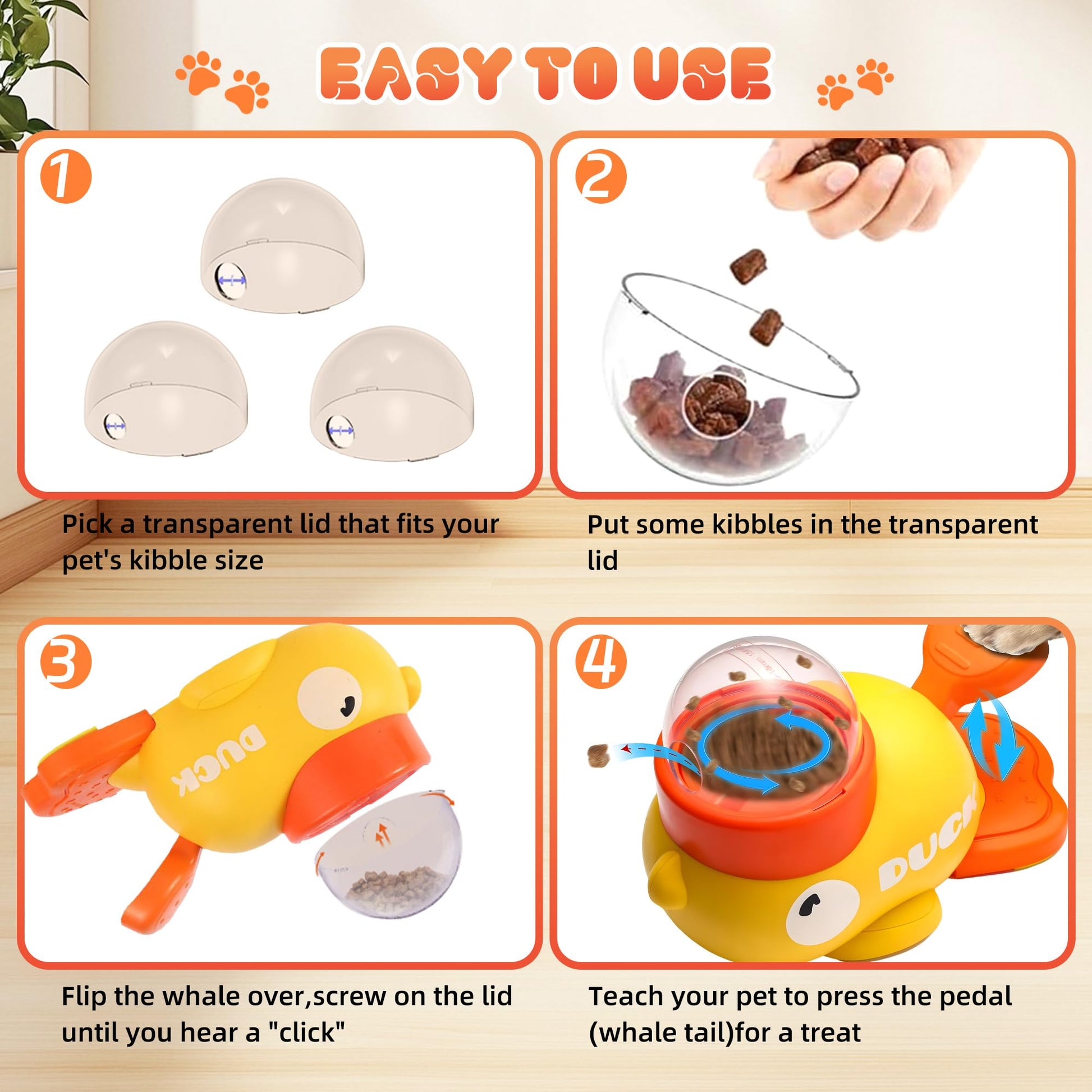 Duck Shape Dog Treat Dispenser - Interactive Dog Toys Pets Gym From House