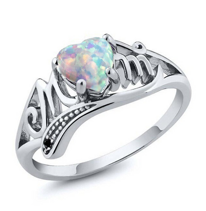 Heart shaped opal mother ring Jewelry DealSniper.net Opal color 10