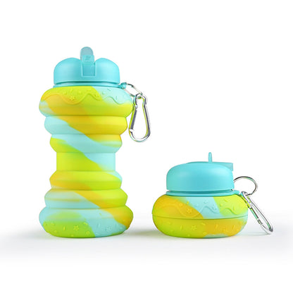 Sports Water Bottle Silicone Collapsible Spherical Drinking Mug Kids DealSniper.net R