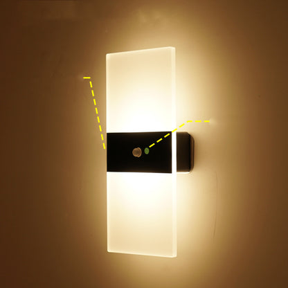 Magnetic Rechargeable Wall Lamp Simple Lamp Home Decor dealsniper-net Black B Warm light