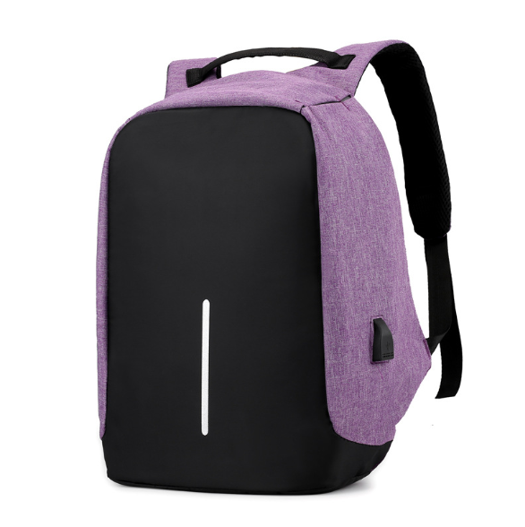 Multi-Functional Water Resistant USB Charging Computer Notebook Backpack Bag Men dealsniper-net Purple