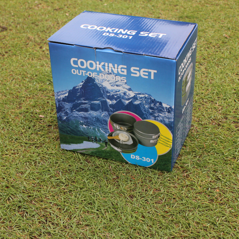 Outdoor Portable Cookware Camping Hiking Picnic Non-stick Cooking Pan