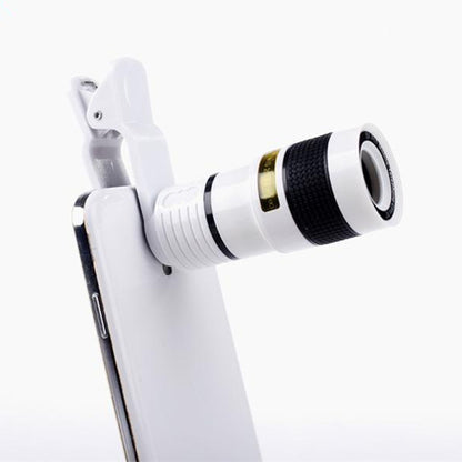 Cell Phone Telescope Lens Electronics dealsniper-net White 1pc 12X