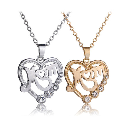 MOM Mother Love Hollow Alloy Necklace Jewelry dealsniper-net