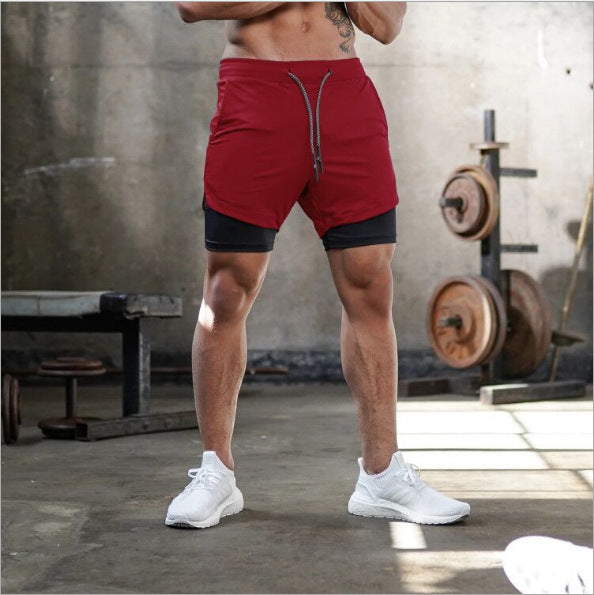 Summer Running Shorts Men 2 in 1 Sports Shorts Men dealsniper-net RED 3XL