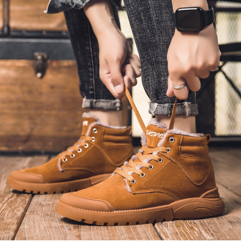 Ankle Boots Men Winter Warm Plush Shoes Men DealSniper.net