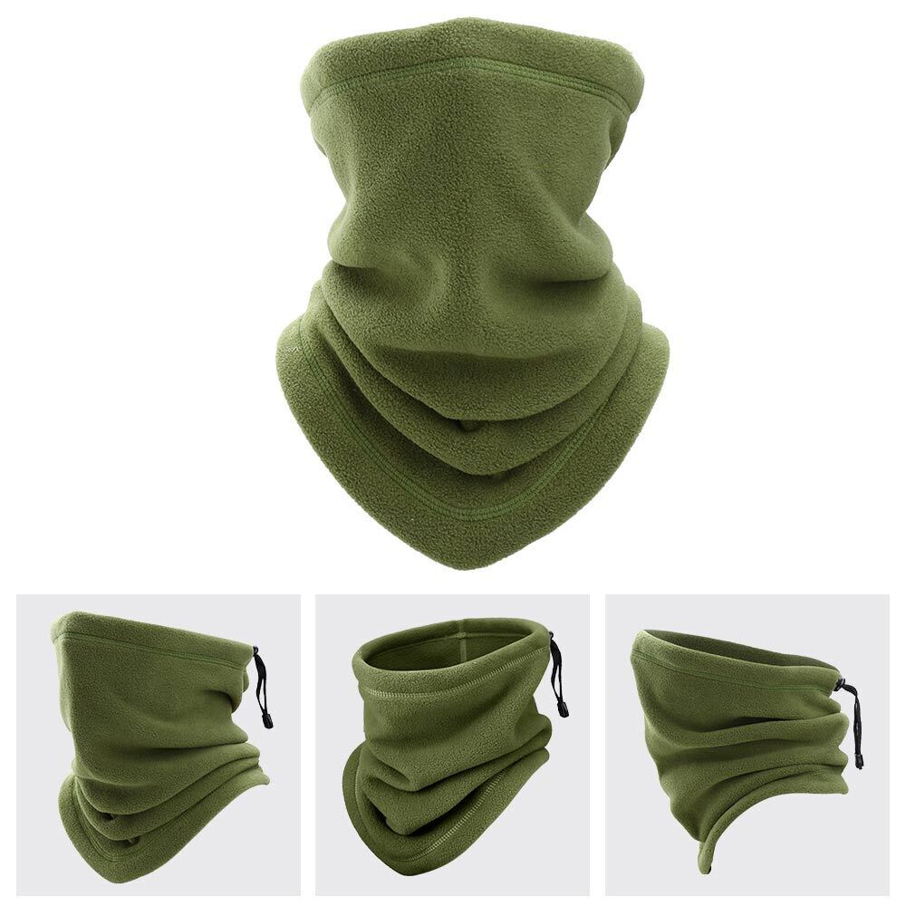Winter Windproof Scarves Fleece Tube Scarf Mask Soft Half Face Cover SKi Snowboard Neck Warmer Gaiter Fashion Women Men Winter Fleece Face Mask Scarf Balaclava Neck Warmer Men DealSniper.net Green
