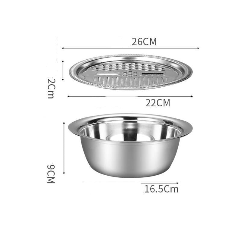 Multifunctional Stainless Steel Vegetable Chopper Kitchen DealSniper.net 26cm 2pcs